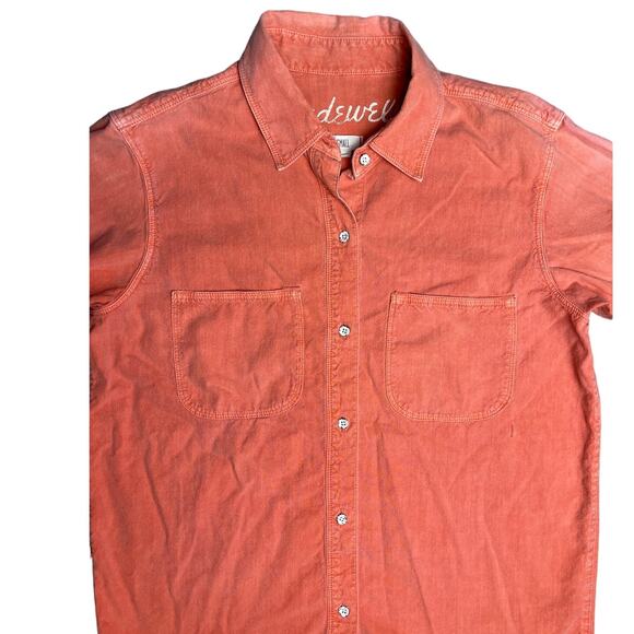 Madewell Casual Brick Orange Long Sleeve Chest Pocket Button Up Shirt Size Small - Picture 10 of 10